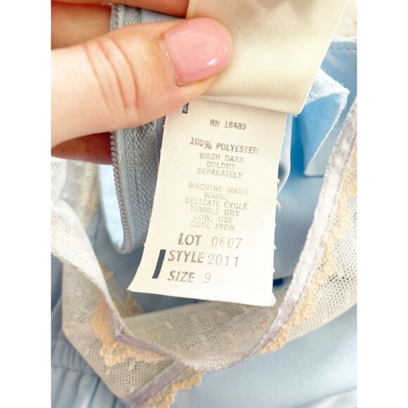 Jody T of California Sky Blue Prairie Boho Maxi Dress 70s Size 9 - Picture 8 of 13